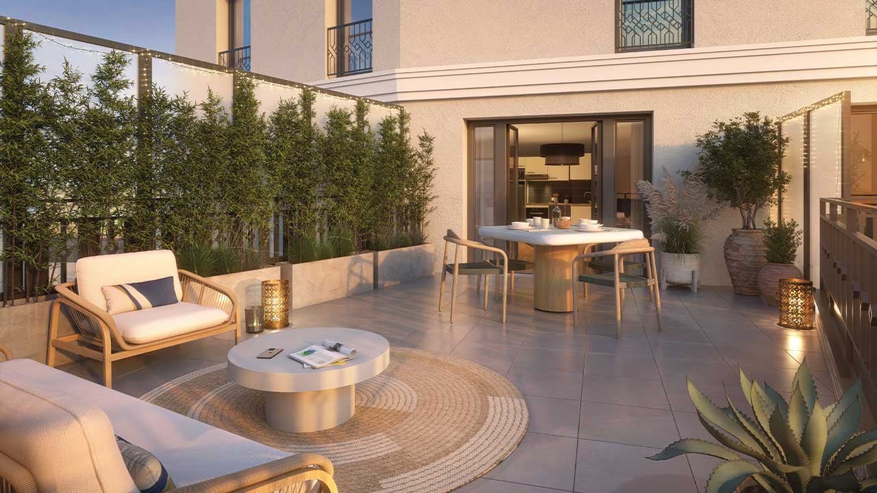 Vue d'un balcon de la résidence