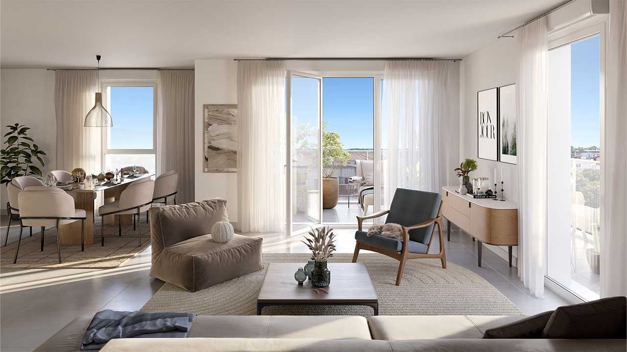 Perspective d'un intérieur de la résidence