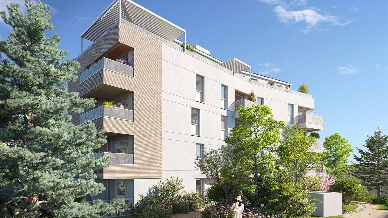 Perspective 3D de la façade de la résidence