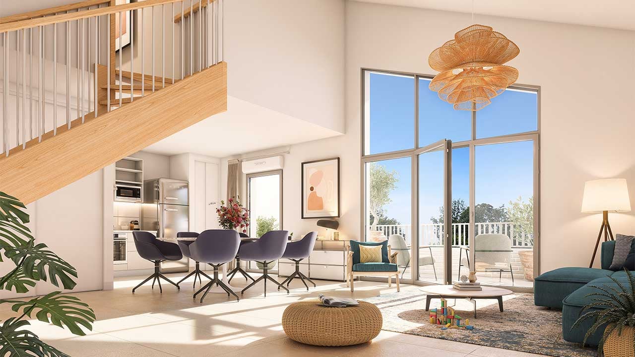 Perspective d'un intérieur de la résidence